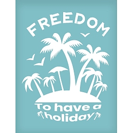 Self-Adhesive Silk Screen Printing Stencil, for Painting on Wood, DIY Decoration T-Shirt Fabric, Coconut Tree