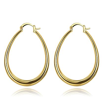 Hot Trends Teardrop Brass Hoop Earrings