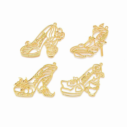Zinc Alloy Open Back Bezel Pendants, for DIY UV Resin, Epoxy Resin, Pressed Flower Jewelry, Princess Shoes