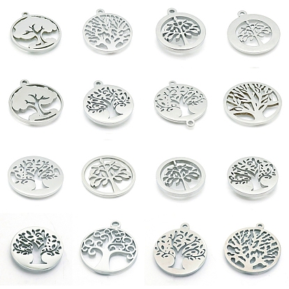 Шкентели нержавеющей стали, лазерная резка, плоская круглая с подвеской дерево жизни
