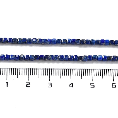 Natural Lapis Lazuli Beads Strands, Faceted, Square