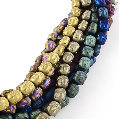 Electroplated Matte Non-magnetic Synthetic Hematite Beads Strands, Buddha Head