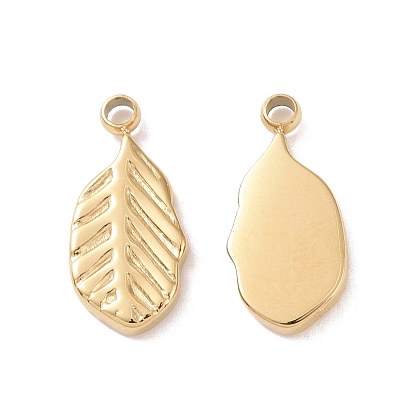 304 Stainless Steel Pendants, Leaf