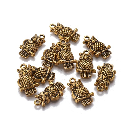 Tibetan Style Alloy Pendants, Halloween, Lead Free and Cadmium Free, Owl, 22x12x4.5mm, hole: 2mm
