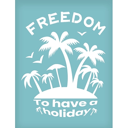 Self-Adhesive Silk Screen Printing Stencil, for Painting on Wood, DIY Decoration T-Shirt Fabric, Coconut Tree