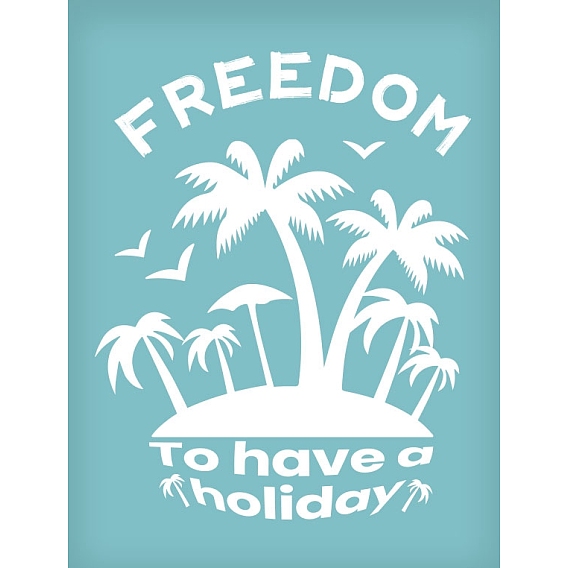 Self-Adhesive Silk Screen Printing Stencil, for Painting on Wood, DIY Decoration T-Shirt Fabric, Coconut Tree