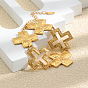 304 Stainless Steel Textured Religion Cross Link Chain Bracelets