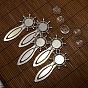 18mm Clear Domed Glass Cabochon Cover for DIY Alloy Portrait Helm Bookmark Making, Bookmark Cabochon Settings: 84x40mm, Tray: 18mm