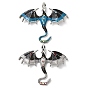 Эмалированный сплав со стразами, большие подвески, птерозавр, платина
