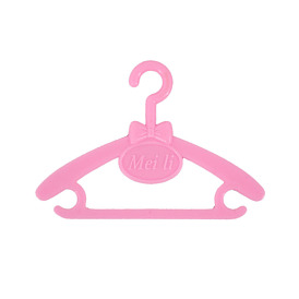 Bowknot & Word Mei li Pattern Plastic Doll Clothes Hangers, for Doll Clothing Outfits Hanging Supplies