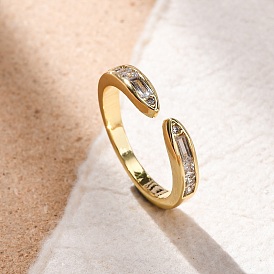 Открытые манжеты из латуни с микропаве и цирконием для женщин, реальный 18 k позолоченный