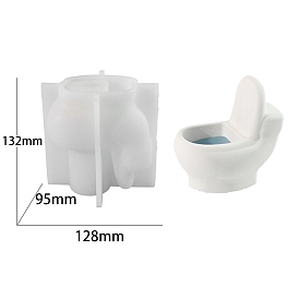 DIY Toilet Shape Food Grade Silicone Candle Molds, For Candle Making