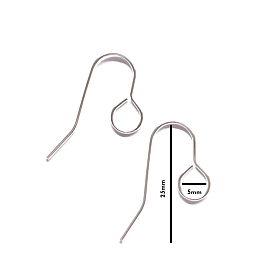 Placage ionique (ip) 304 crochets de boucle d'oreille en acier inoxydable, fil d'oreille