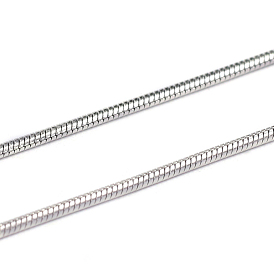 304 Stainless Steel Round Snake Chains, Soldered