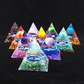 Светящиеся созвездия, оргонитовые пирамиды, генераторы энергии из смолы, Рейки круглый камень внутри для украшения стола домашнего офиса