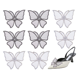 8 шт. 2 цвета тканевые украшения аксессуары, со стразами, бабочка