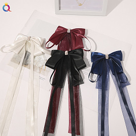 Handmade Hair Accessories with Long Flowing Ribbons and Butterfly Knots for Traditional Chinese Outfits