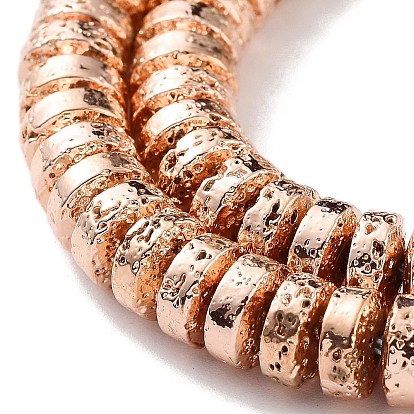 Electroplated Natural Lava Rock Beads Strands, Disc, Heishi Beads