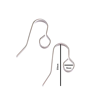 Placage ionique (ip) 304 crochets de boucle d'oreille en acier inoxydable, fil d'oreille