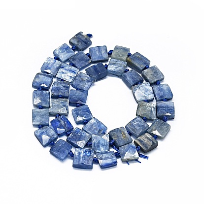 Natural Kyanite Beads Strands, Faceted, Square