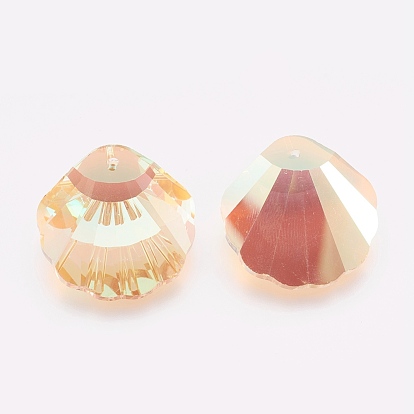 K9 Glass Rhinestone Pendants, Imitation Austrian Crystal, Faceted, Shell