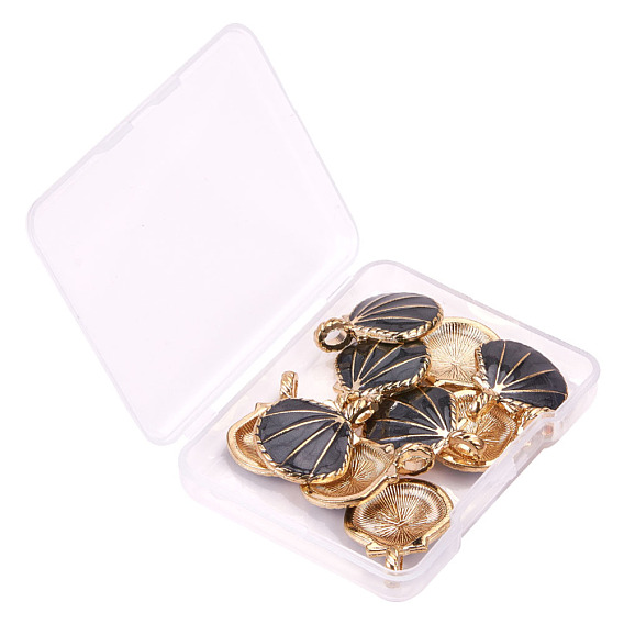  Pendentifs en alliage d'émail doré, coquille, or
