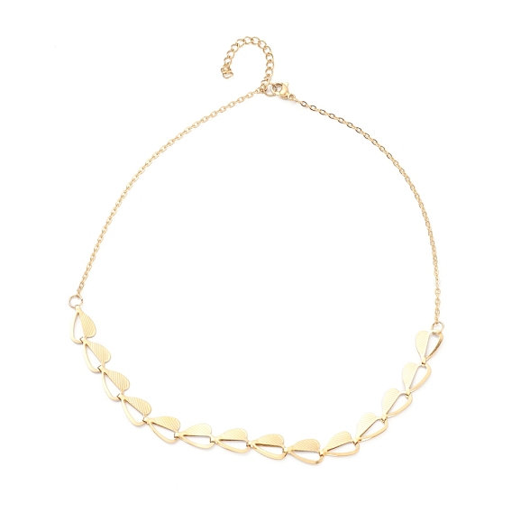 Вакуумное покрытие pvd 304 ожерелья из звеньев цепи из нержавеющей стали, с карабин-лобстерами , сердце