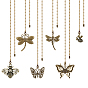 6 шт. 6 стиль насекомых, тибетский стиль, сплав, потолочный вентилятор, удлинители тяговой цепи, с шариковой цепью железной, стрекоза/бабочка/пчелы