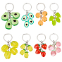 Брелки с подвесками из фруктовой смолы, с железной фурнитурой, для украшения сумки для ключей от машины