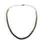 6MM Gradient Color Natural Myanmar Jade Round Beaded Necklaces, with Platinum Tone Brass Screw Clasps