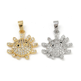 Латунные микро проложить кубического циркония подвески, без кадмия и без свинца, солнце