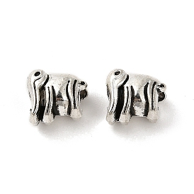 Tibetan Style Alloy European Beads, Large Hole Beads, Cadmium Free & Lead Free, Elephant