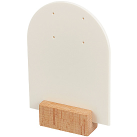 4 Bags Arch Shaped Acrylic Couple Earring Display Stands, with Wood Base