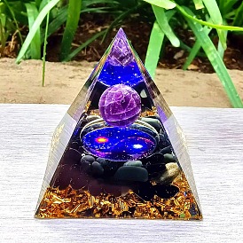 Crystal Ball Pyramid Ornament Gravel Epoxy Resin Crafts Home Office Decoration