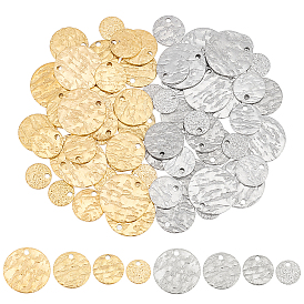 64шт. 8 стиль 304 текстурированные подвески из нержавеющей стали, плоско-круглые