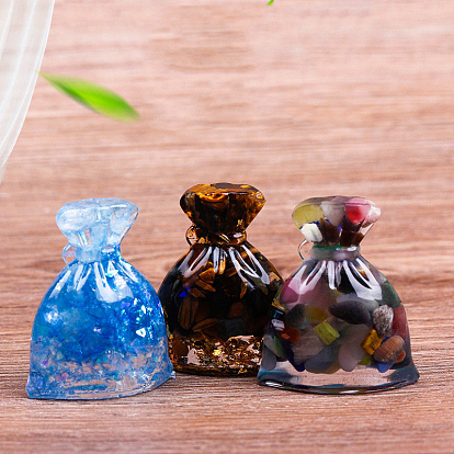 Украшение для дисплея денежного мешка из смолы, с крошками драгоценных камней внутри статуй для украшения домашнего офиса