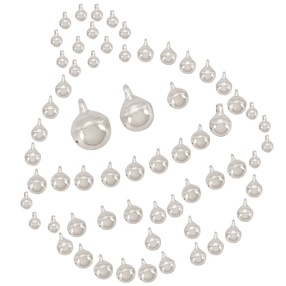 60pcs 3 styles 304 breloques cloche en acier inoxydable