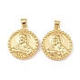 Латунные подвески, плоские круглые и подвески с изображением Иисуса Христа, стойки покрытие, долговечный, без кадмия и без свинца