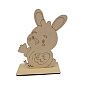 Easter Theme Unfinished Wooden Stands, for DIY Craft Painting Table Decoration, Tan, Rabbit/Egg/Flower/Chick Pattern