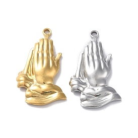 304 Stainless Steel Pendants, Praying Hands Charm