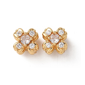 Латунные микропаве из прозрачного кубического циркония, цветок