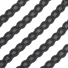 Cinta de encaje trenzado de imitación de cuero, con cinta de encaje curva de fibras acrílicas, accesorios de la ropa, para la decoración del hogar diy artesanía de costura
