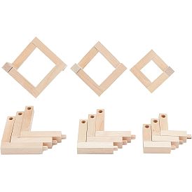 6 ensembles 3 styles lampe de lune fond en bois, veilleuse amovible base en bois massif