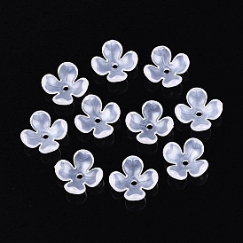 4 -Petal transparente Acryl-Perlenkappen, Blume