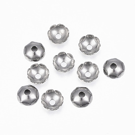304 Stainless Steel Bead Caps, Flower, Multi-Petal