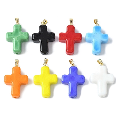 Лэмпворк ручной работы с латунными подвесками, крестик