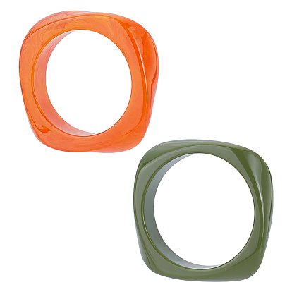 2шт. 2 цветные акриловые браслеты, квадратный