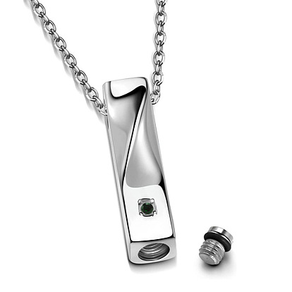 Detachable Perfume Bottle Pendant Necklaces, Stainless Steel Chain Necklaces