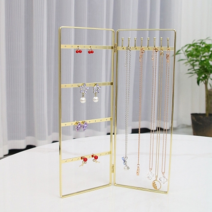 Foldable Iron Jewelry Display Rack, Jewelry Stand, For Hanging Necklaces Earrings Bracelets