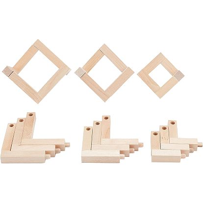 6 ensembles 3 styles lampe de lune fond en bois, veilleuse amovible base en bois massif